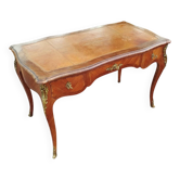 bureau plat ancien en marqueterie style louis xv