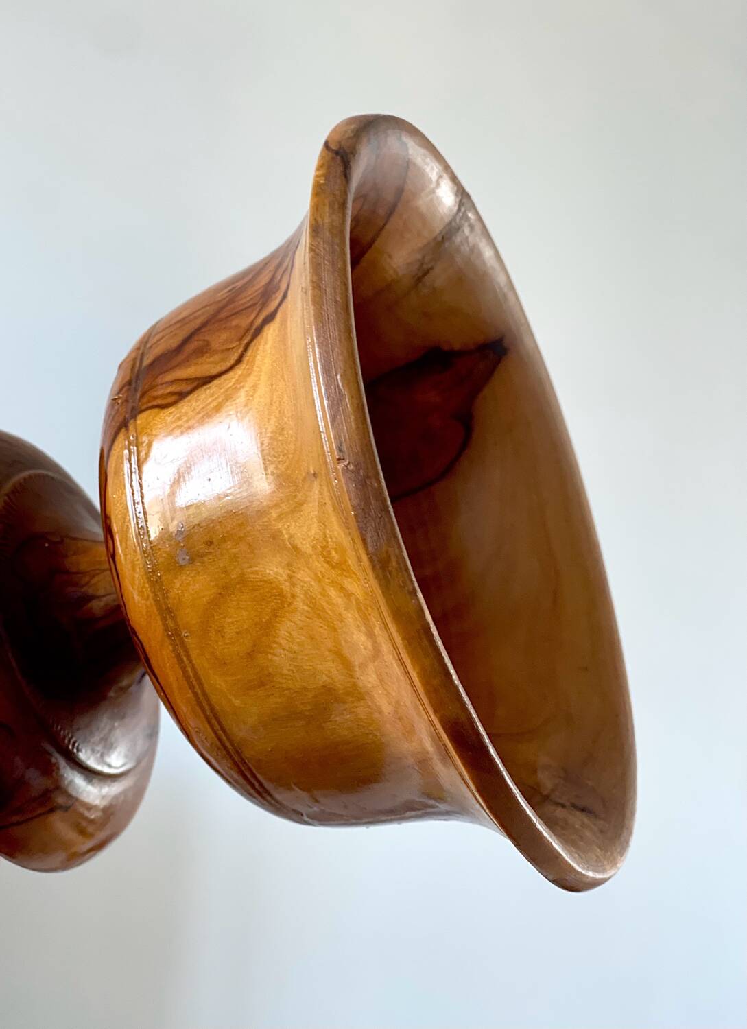 Empty pocket in olive wood