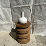 Handmade soliflore drop vase in terracotta painted white h:20 d:15