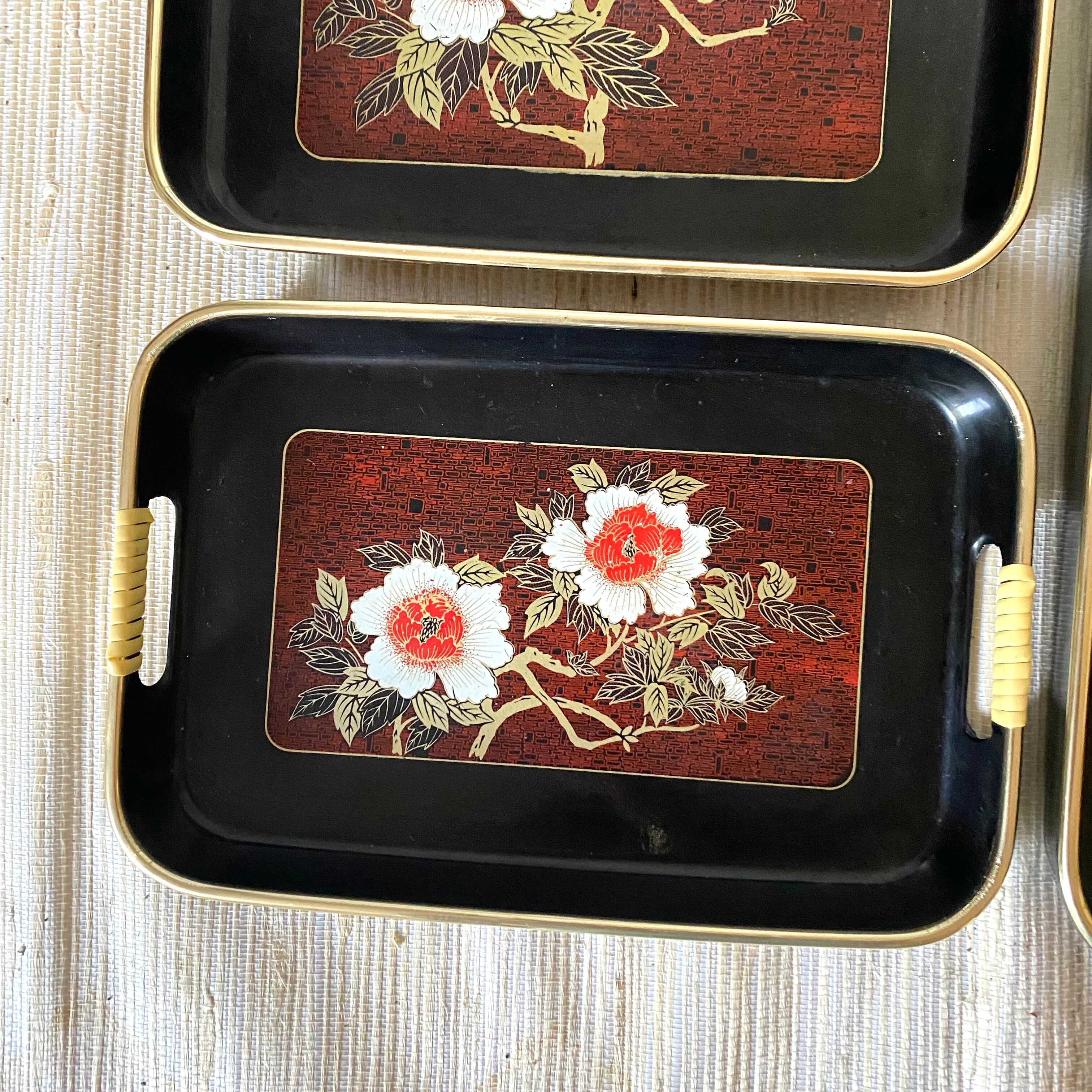 Japanese lacquered wood tops, 80s