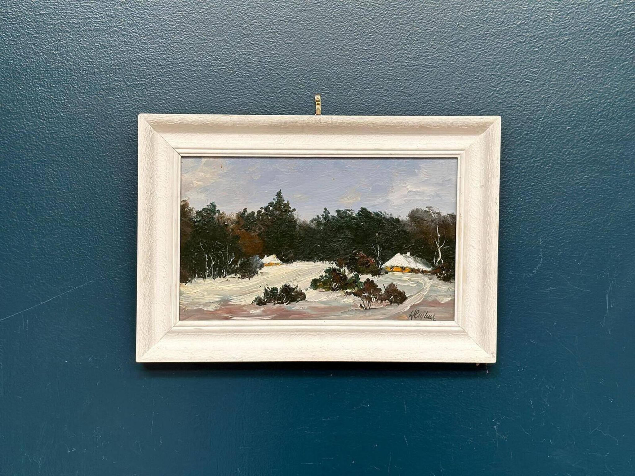 Original Swedish Oil On Panel – “Winter Landscape” – Vintage & Framed – 37 × 26 Cm (14.6" × 10.2")