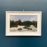 Original Swedish Oil On Panel – “Winter Landscape” – Vintage & Framed – 37 × 26 Cm (14.6" × 10.2")