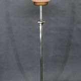 1940s Restored Nickel Floor Lamp with  Glass Shade