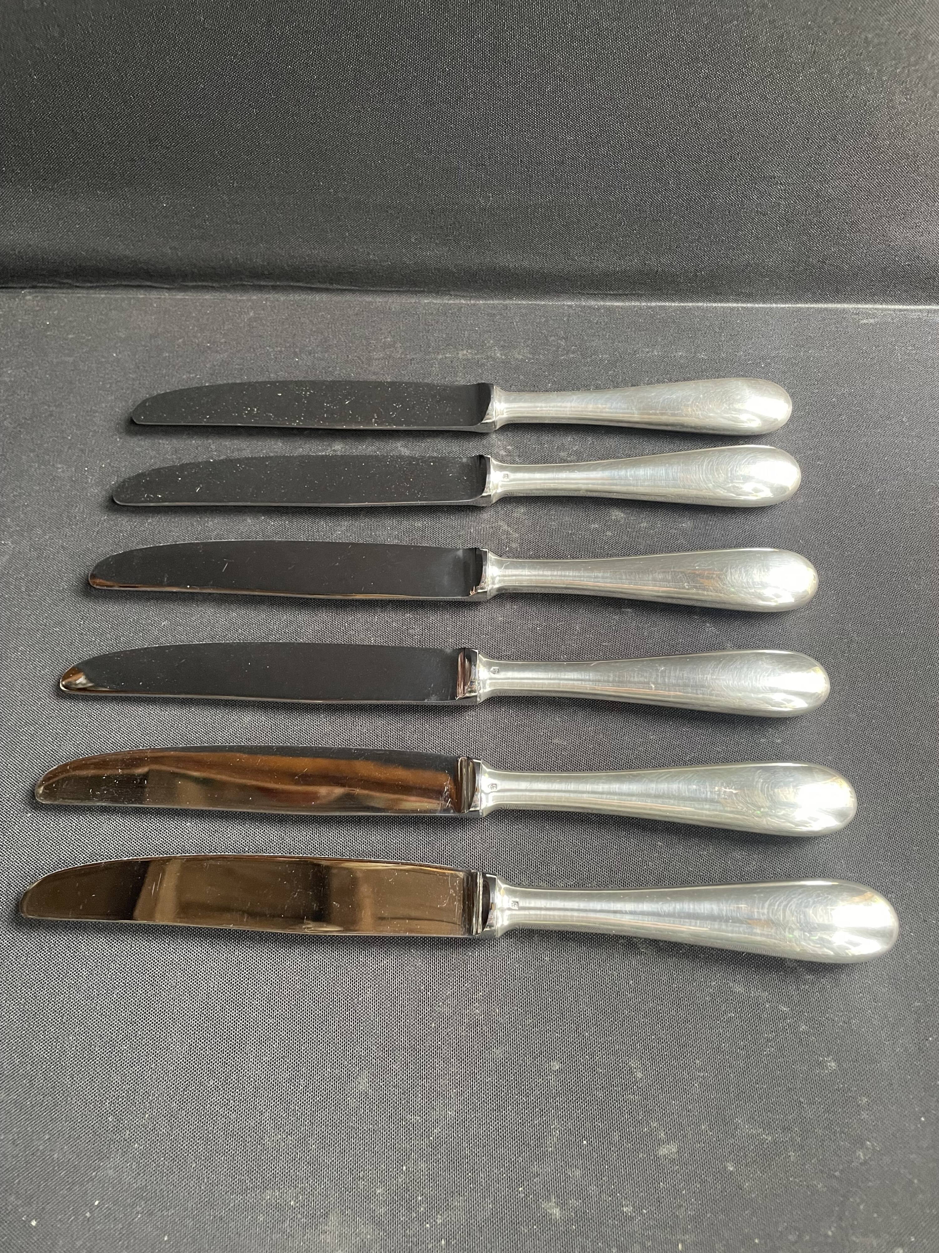 6 table knives – Silver plated – Frionnet François et Cie