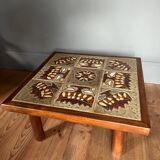 60s coffee table with “tiki” motif Raymond Corroyez