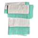 Drap et taies d'oreiller Descamps en coton vert et blanc ☐ 240 x 340 cm