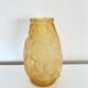 Moulded pressed glass Art Deco vase in orange