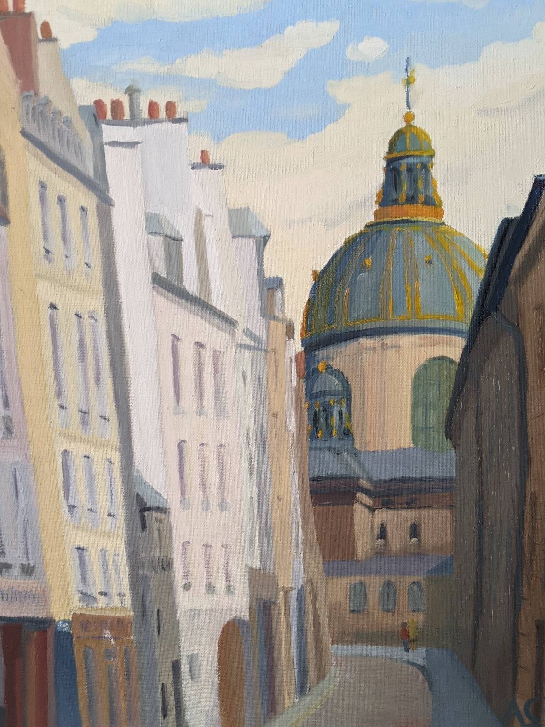 Oil on canvas street in Paris