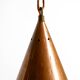 1960s cone pendant lamp in copper by th. valentiner copenhagen denmark