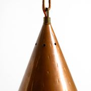 1960s cone pendant lamp in copper by th. valentiner copenhagen denmark