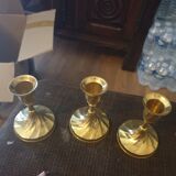 Golden brass candlesticks