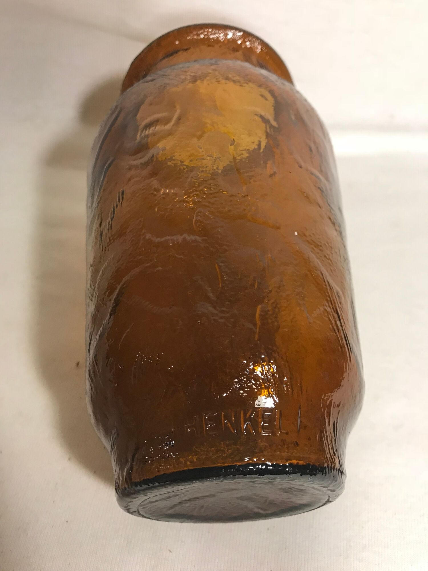 Former Henkel vintage stamped orange smoked glass vase