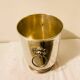 Silver-plated champagne bucket with lion heads from the 20th century, stamped.