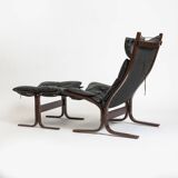 Siesta Lounge Chair and Ottoman by Ingmar Relling for Westnofa Norway 1960s