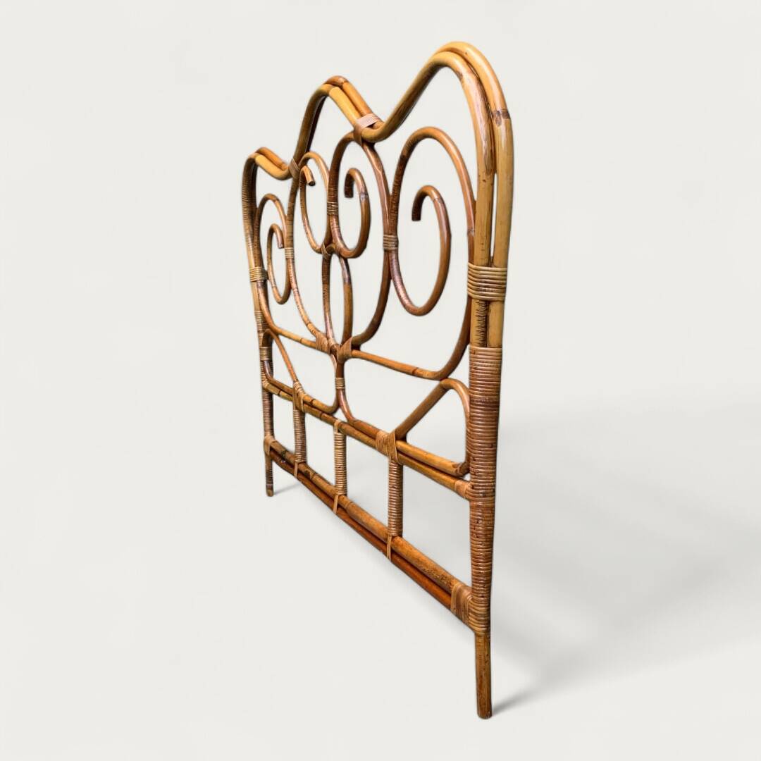 Bamboo and rattan headboard 160cm vintage 1960
