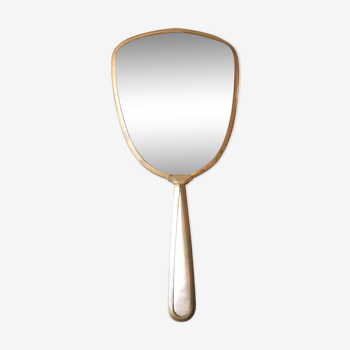 Brass hand mirror 28cm