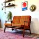 Teak and wool sofa, Denmark 60s/70s, vintage, mid-c modern