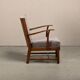 Fritz Hansen Armchair in stained beech wood and warm Grey Mohair, 1940s