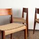 6 chairs by Poul Cadovius, walnut, with new seats, Mid Century.