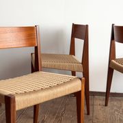 6 chairs by Poul Cadovius, walnut, with new seats, Mid Century.