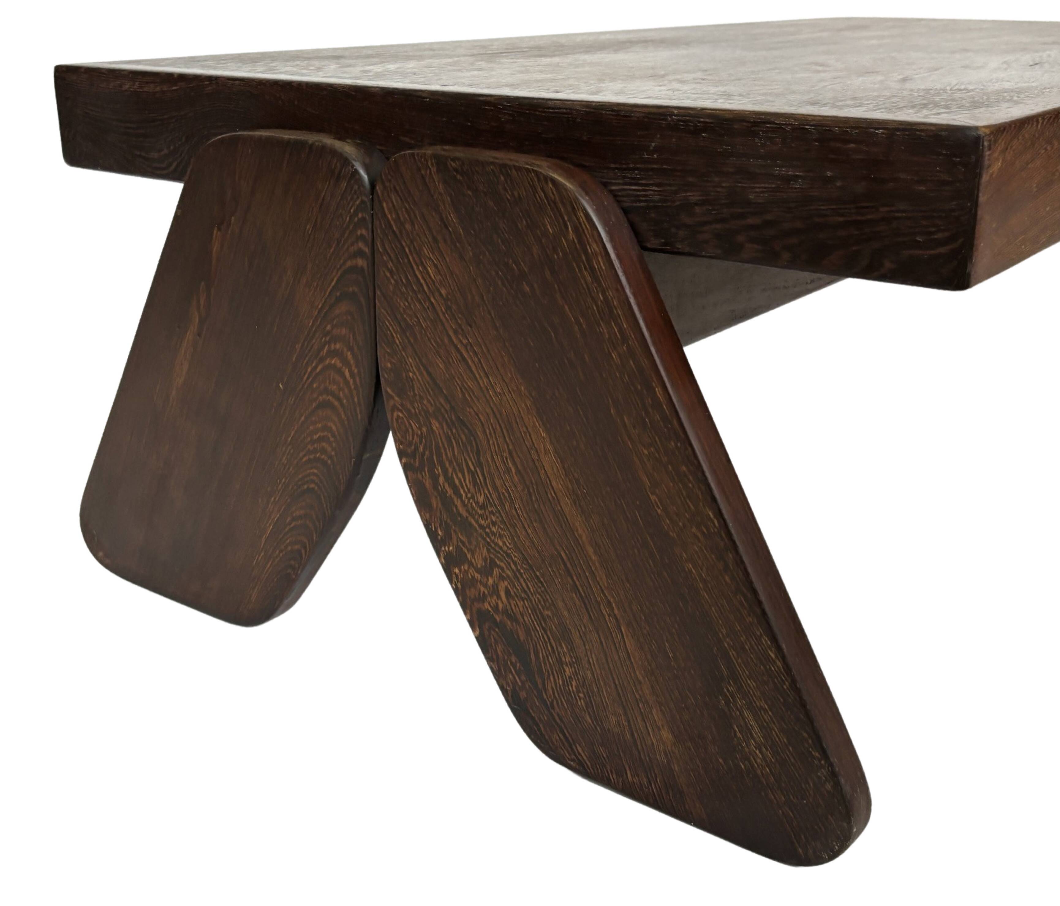 Vintage Coffee Table Wengé Brutalist Postmodern 70's Design