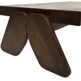 Vintage Coffee Table Wengé Brutalist Postmodern 70's Design