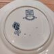 Set of three blue ironstone flat plates.