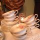 Bavarian porcelain coffee service party (Saxony) with floral and gold decoration