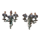 Pair of 3-light wall lamps