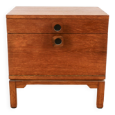 Vintage modernist oak bedside table 1960