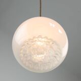 Mid-Century Italian Chrome and Murano Glass Pendant Lamp