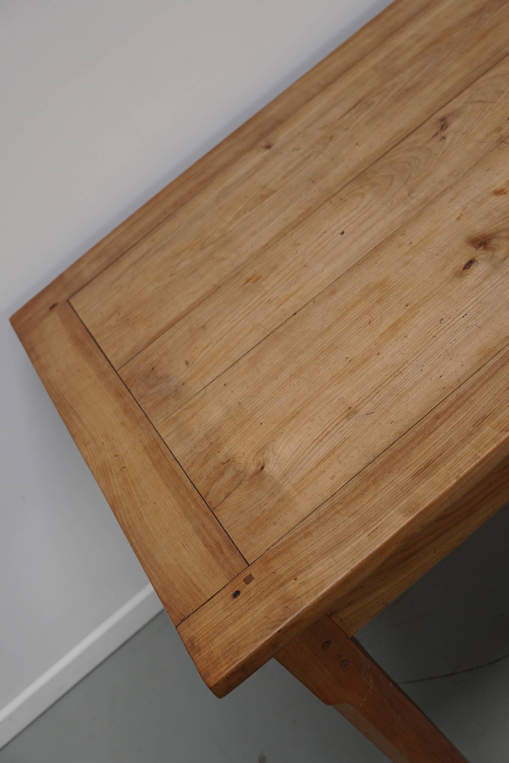 Antique Cherry French Farmhouse Dining Table, 19th Century