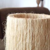 Glass lamp with hemp shade from the 60s