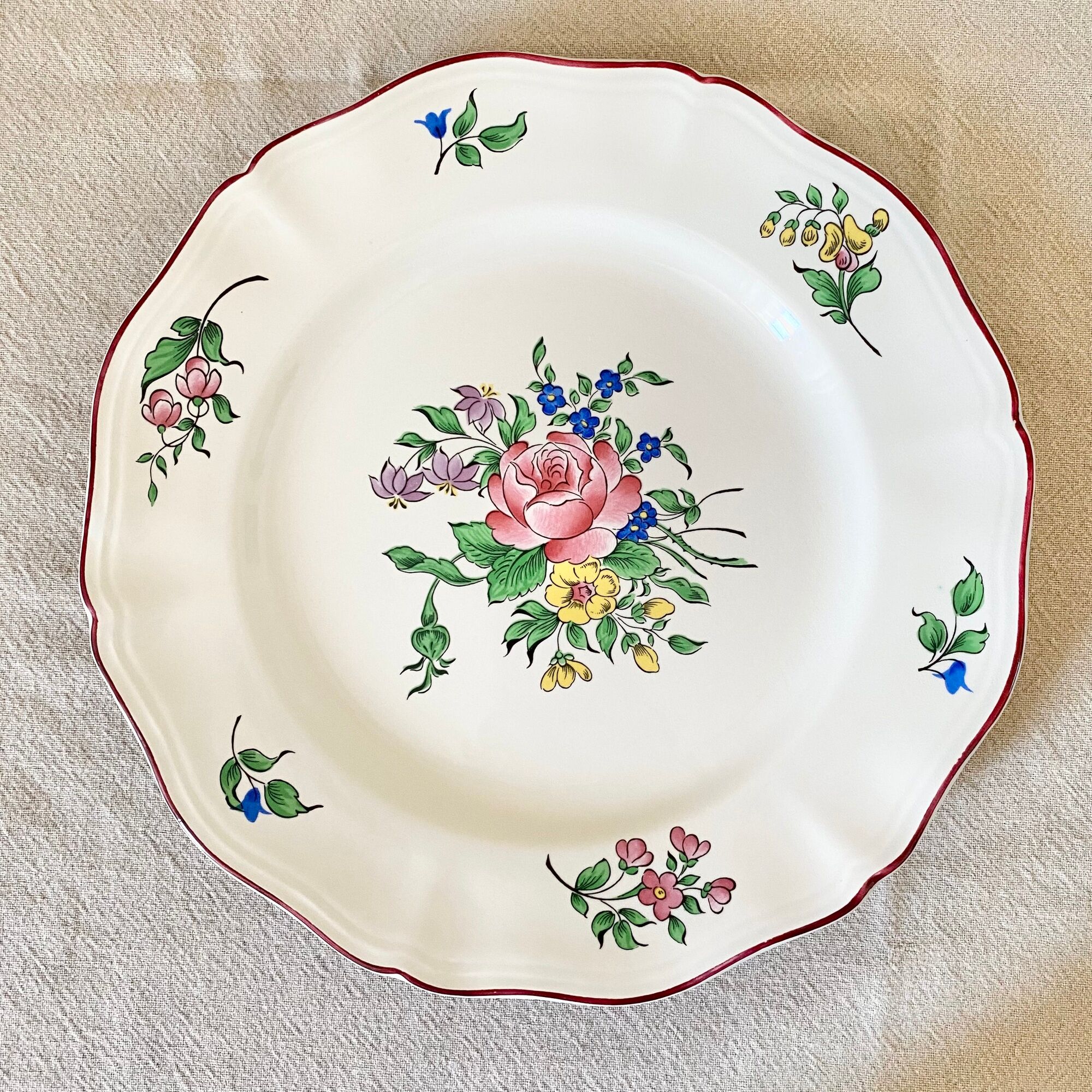 Set of 4 flat plates lunéville