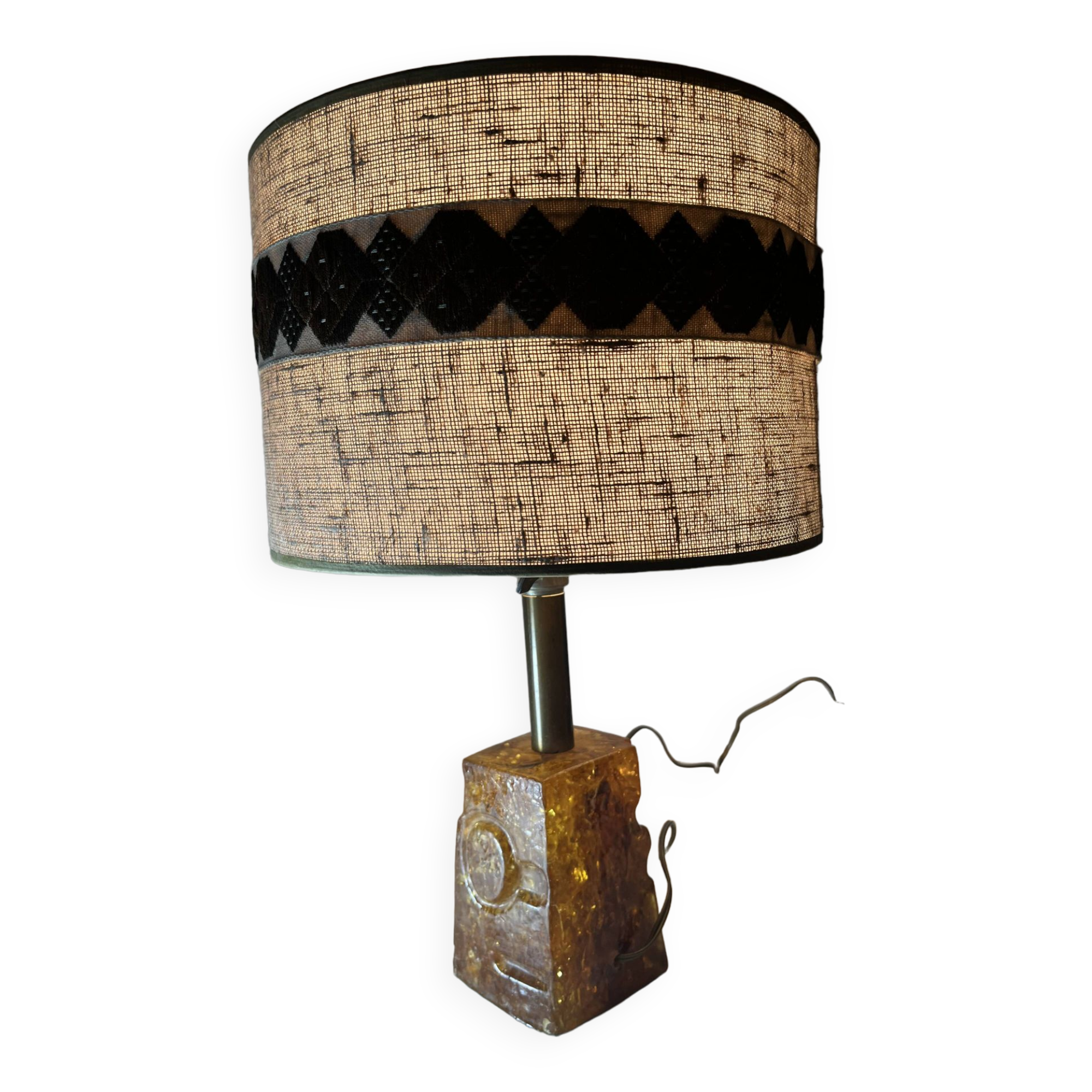 vintage fractal resin lamp 60s/70s