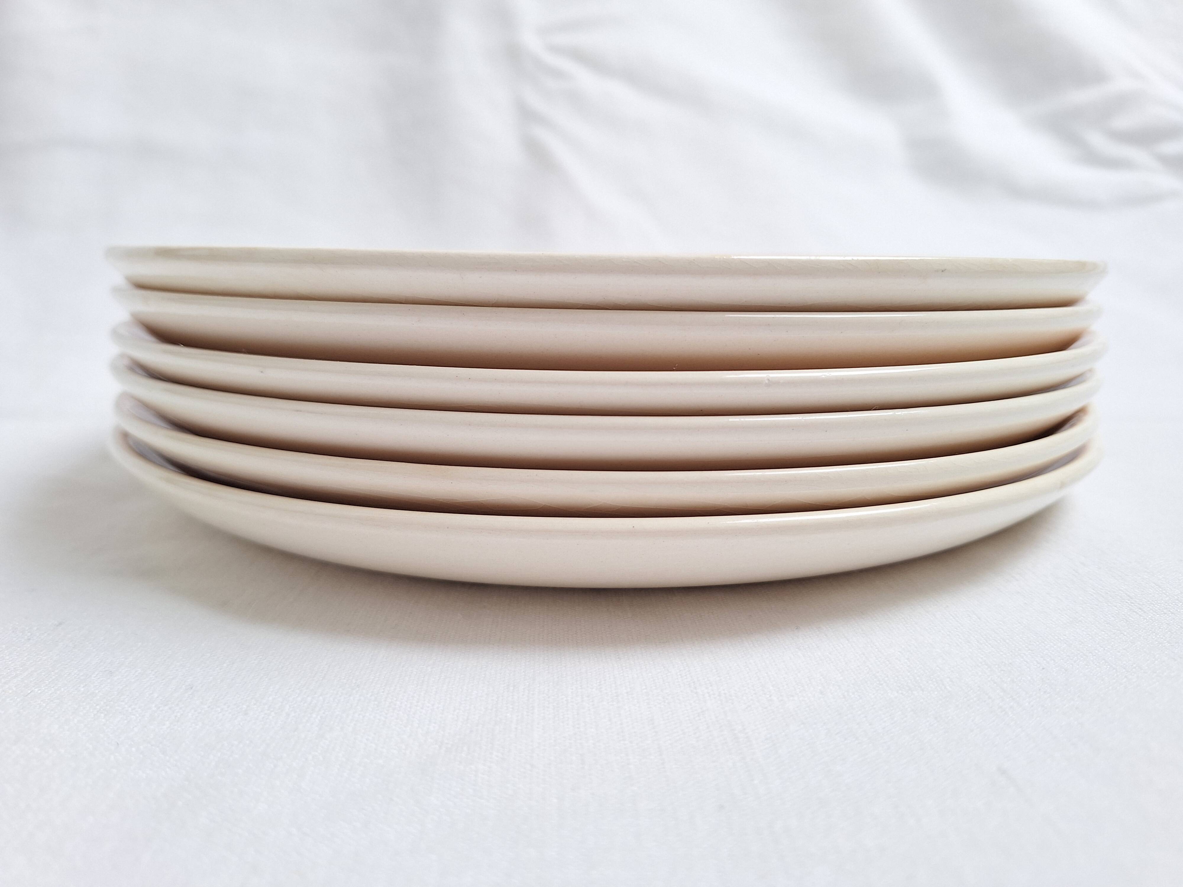 Villeroy & Boch peach-coloured dinner plates