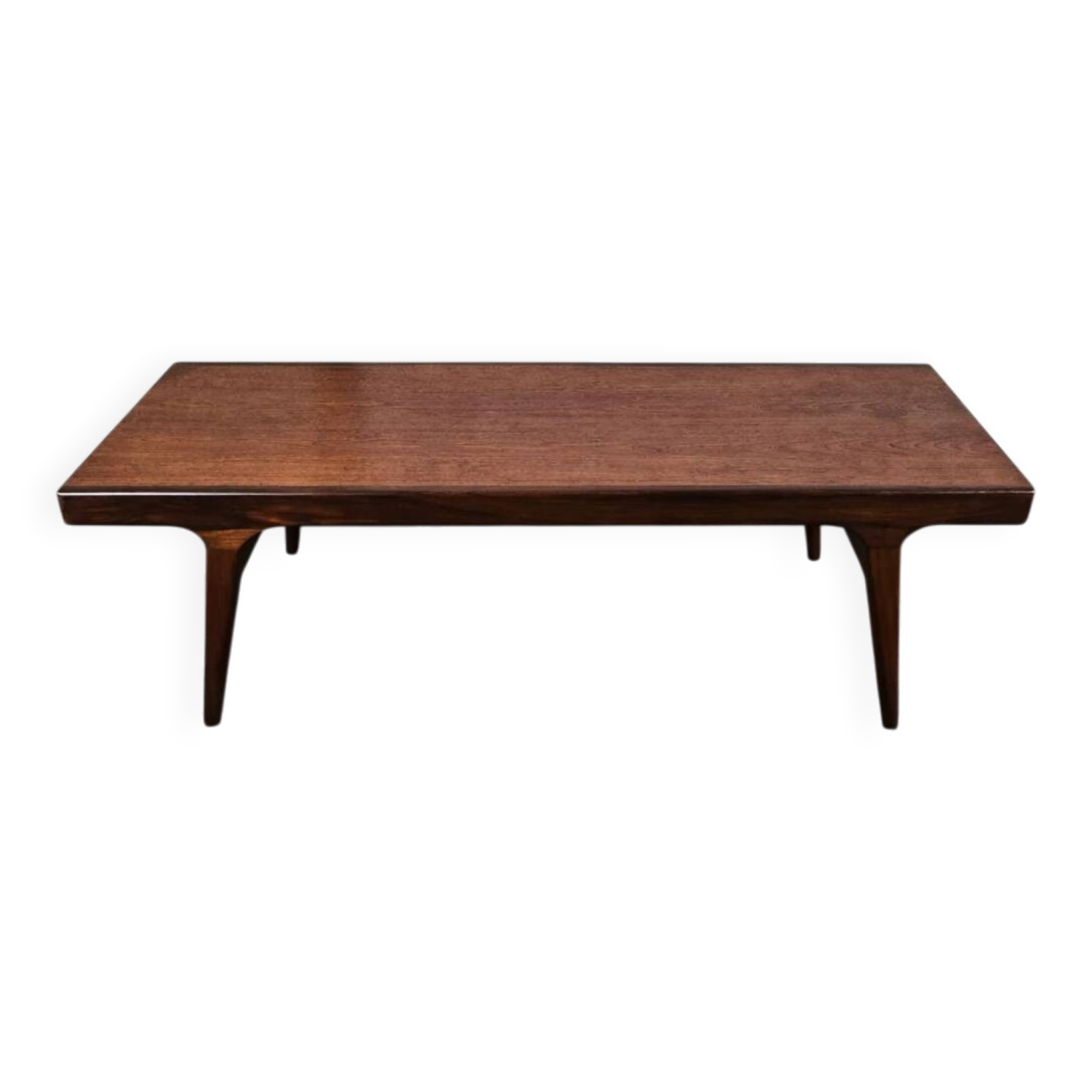 Teak coffee table with opening and drawer by Johannes Andersen for Uldum Møbelfabrik, Denmark, 1960.