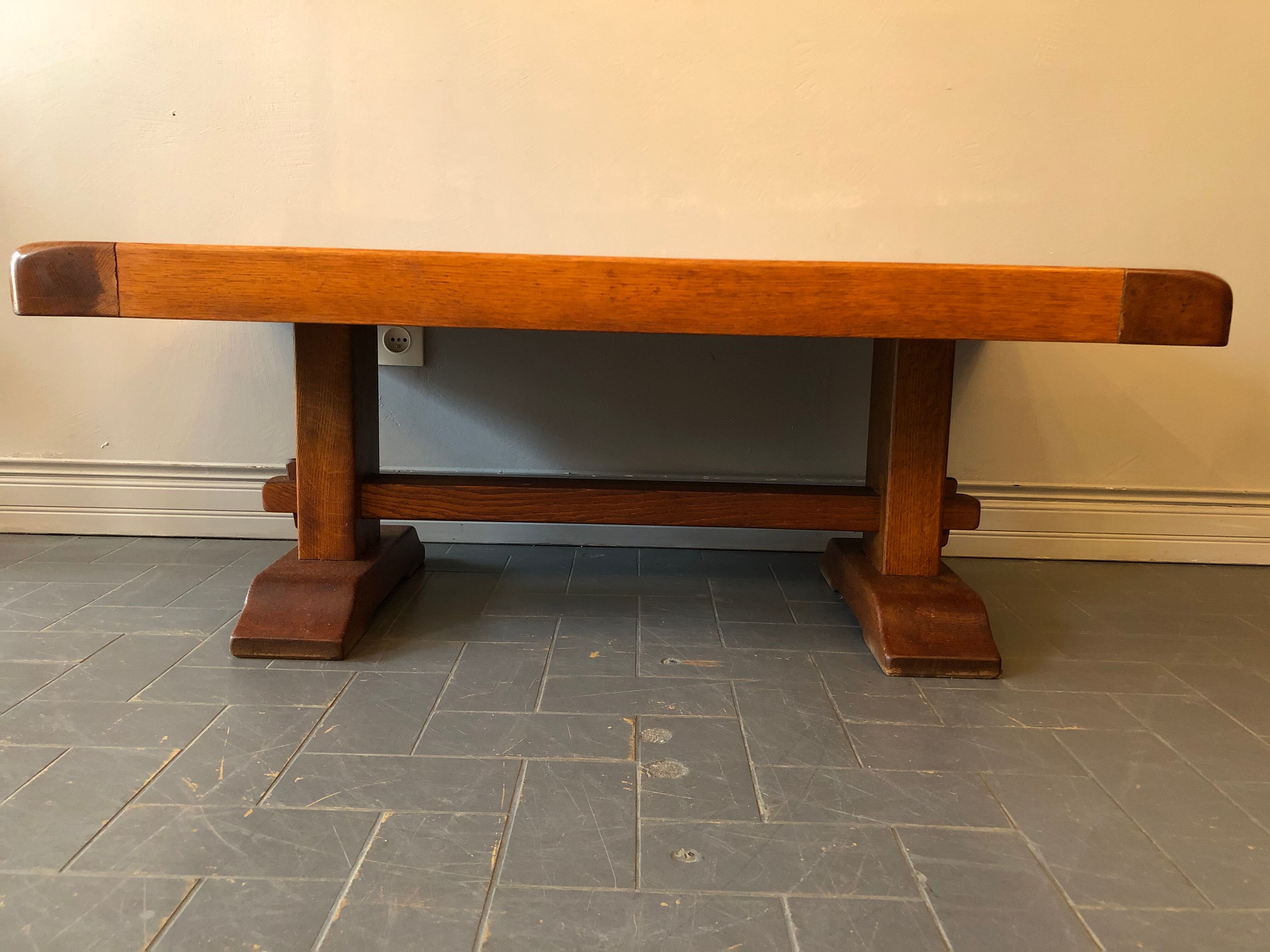Oak and ceramic coffee table