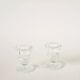 Pair of small moulded glass candle holders, 1950