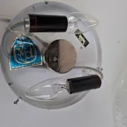 1990s Czech Geometric Glass Ceiling or Wall Light