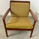 Old Scandinavian design armchair in vintage teak year 60
