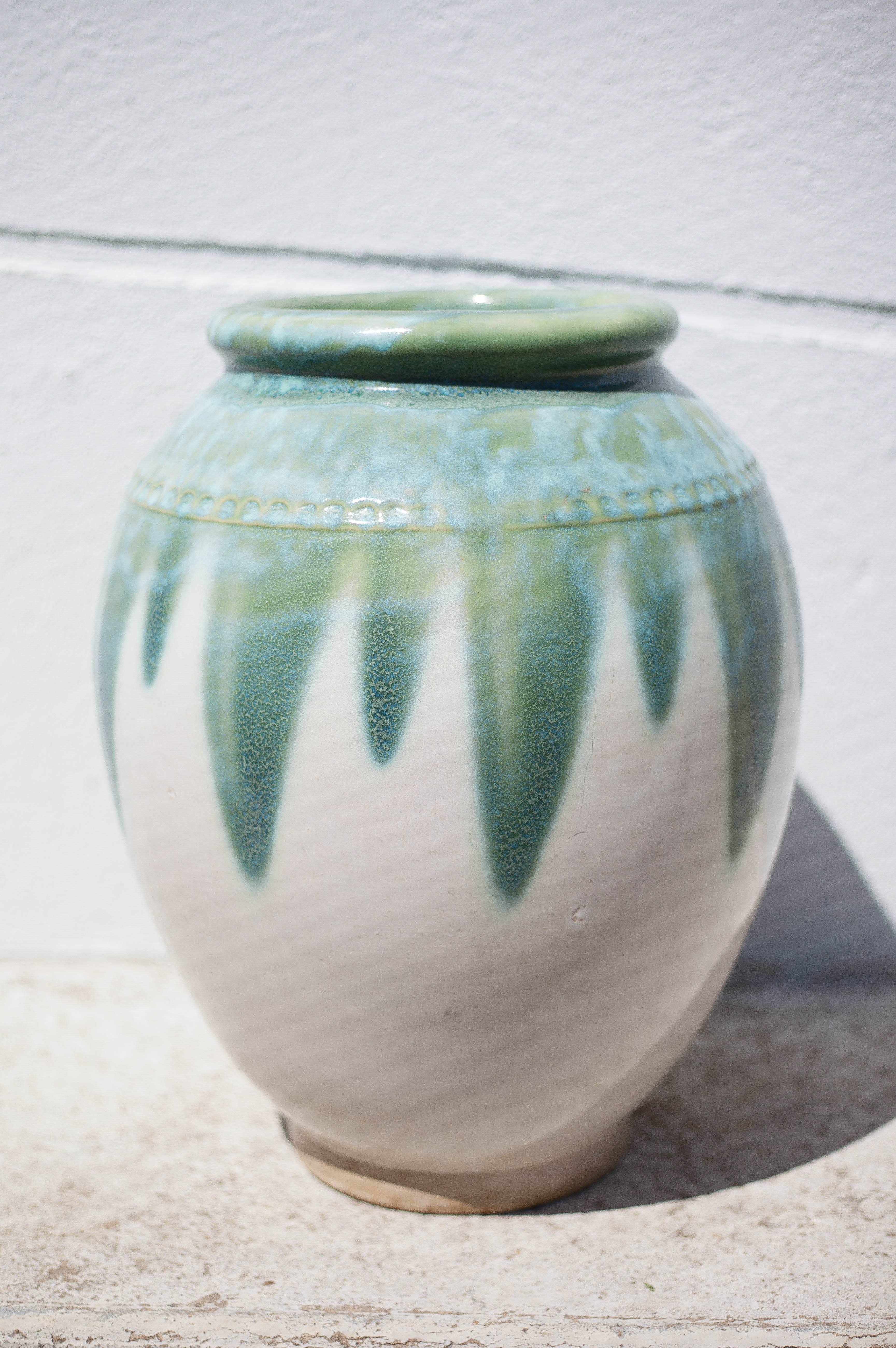 Ceramic pot, jar, glazed planter, vintage pot cover, decoration