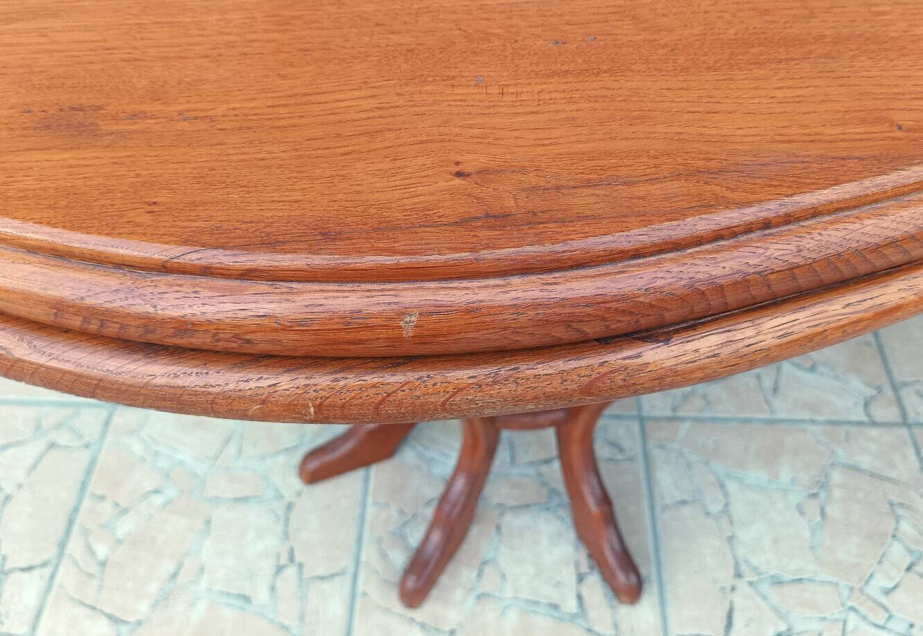 Brutalist table in solid oak