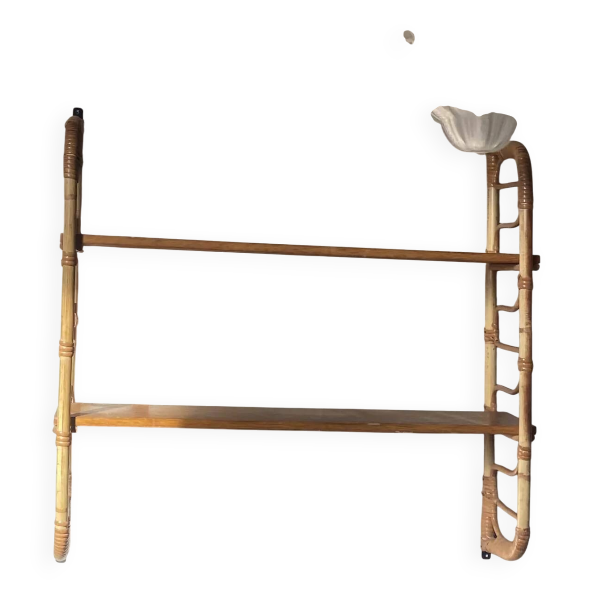 Rattan wall shelf, 1960s