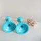 Antique blue opaline candlesticks Portieux Vallerysthal