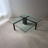 Metaform KW1 coffee table Hank Kwint 1980s glass black metal