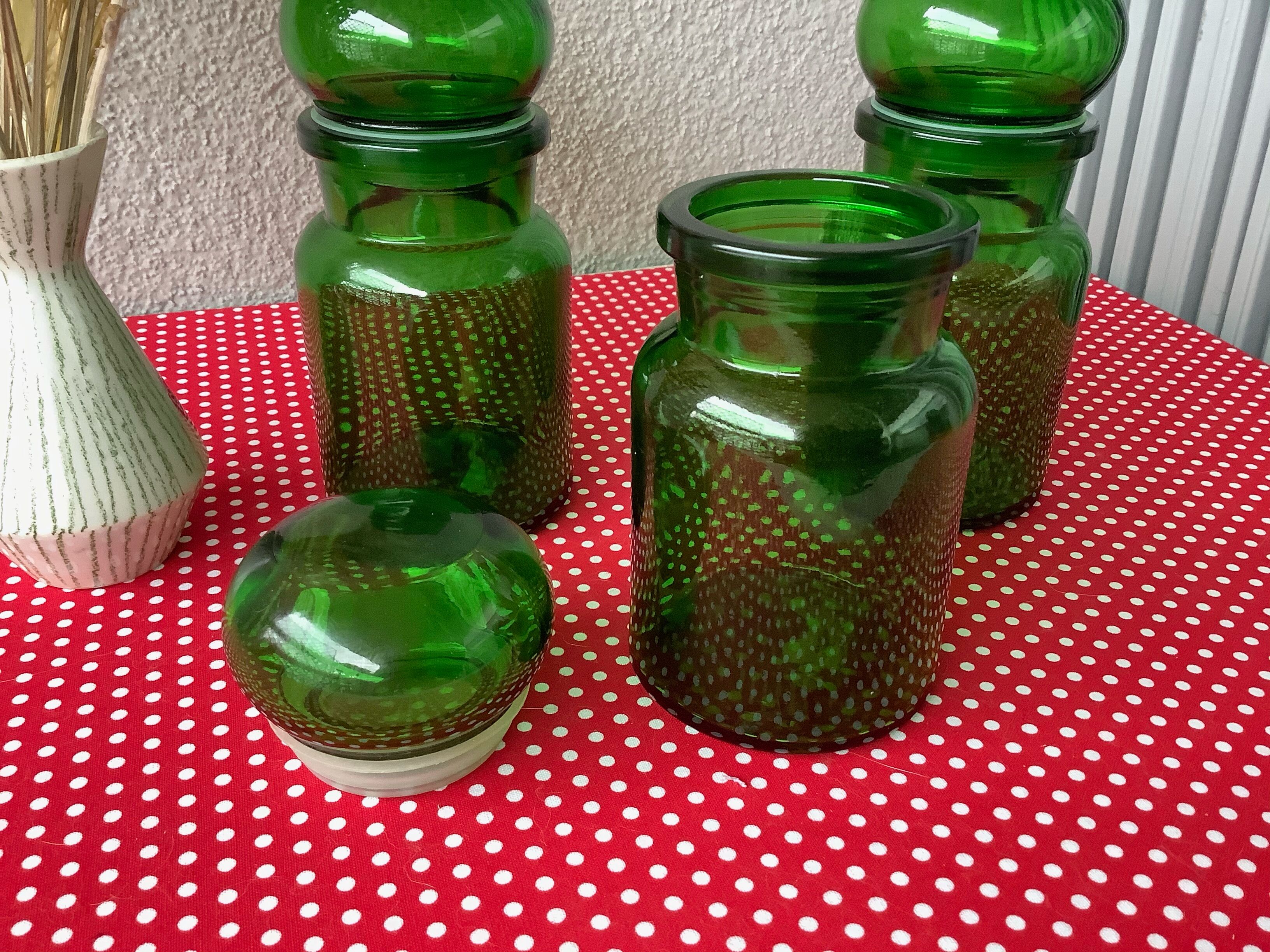 Pots à épices vintage en verre