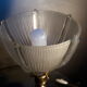 Lampe calice 1930 laiton tulip very thick molded glass 36x14