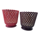 Pair of vintage plant pots SYLA – Made in France – Red and burgundy