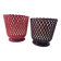 Pair of vintage plant pots SYLA – Made in France – Red and burgundy